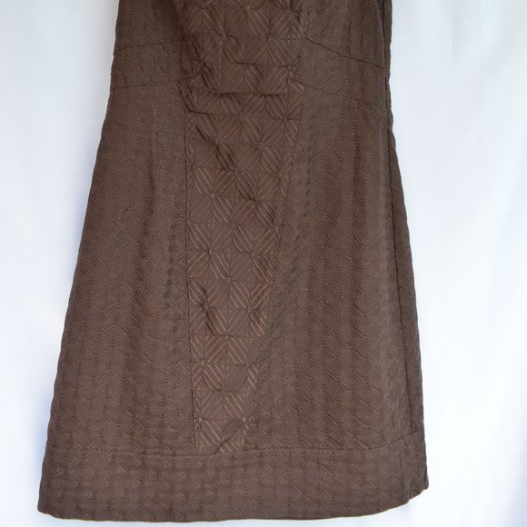 WHBM Espresso Textured Sleeveless A-Line Dress - Picture 4 of 9